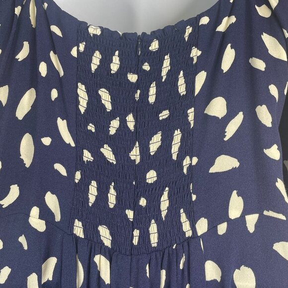 Reformation Womens Sigmund Puff Sleeve Midi Dress 16 Navy Milkmaid Wedding Guest - Picture 5 of 8